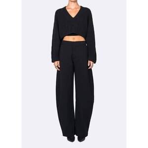 NEW NONCHALANT LABEL sam crop sweater in black